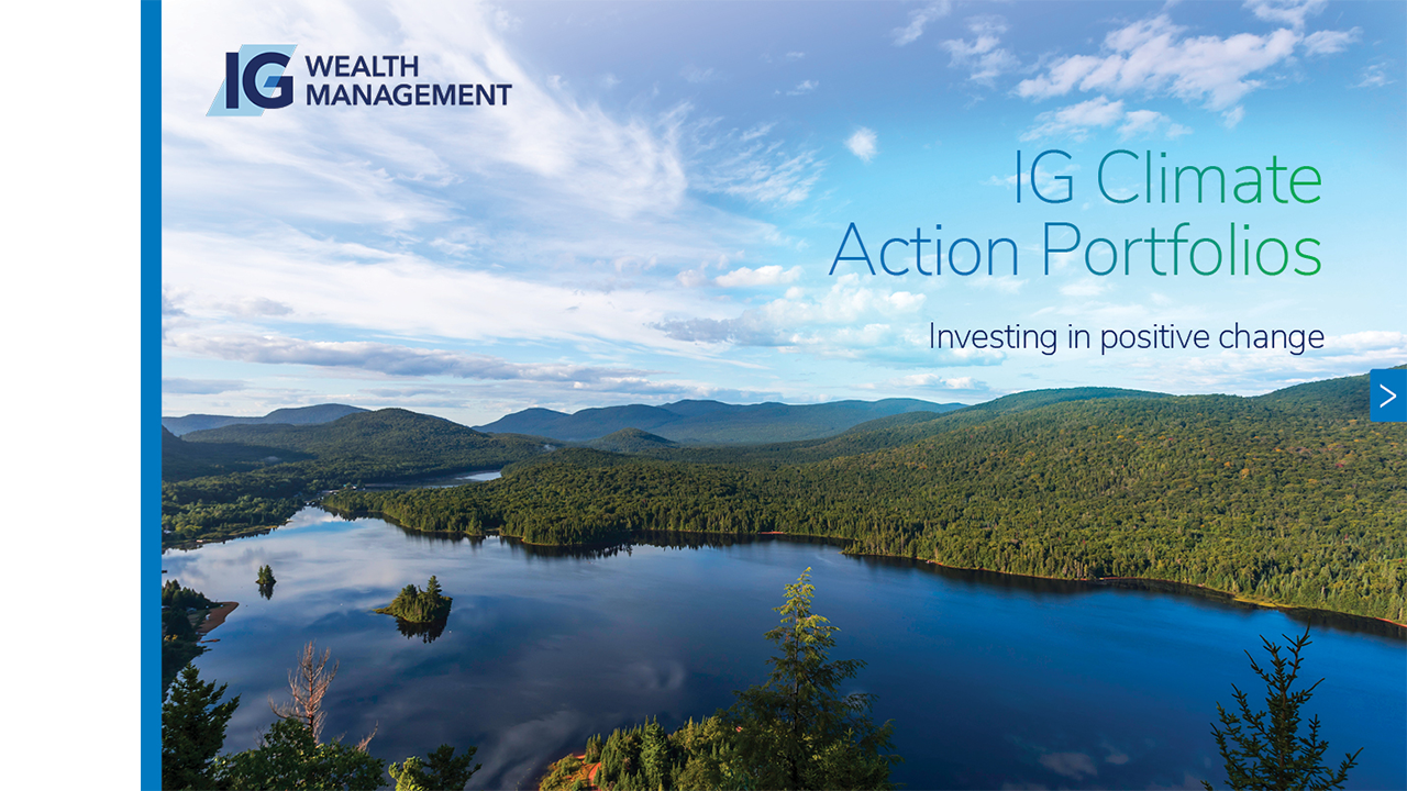 Cover image of the IG Climate Action Portfolios brochure