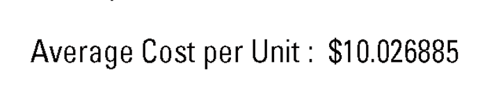 Average Cost per Unit